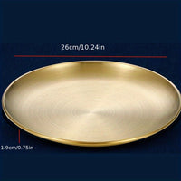 Elegant Stainless Steel Dessert  Snack Plate  Retro Style
