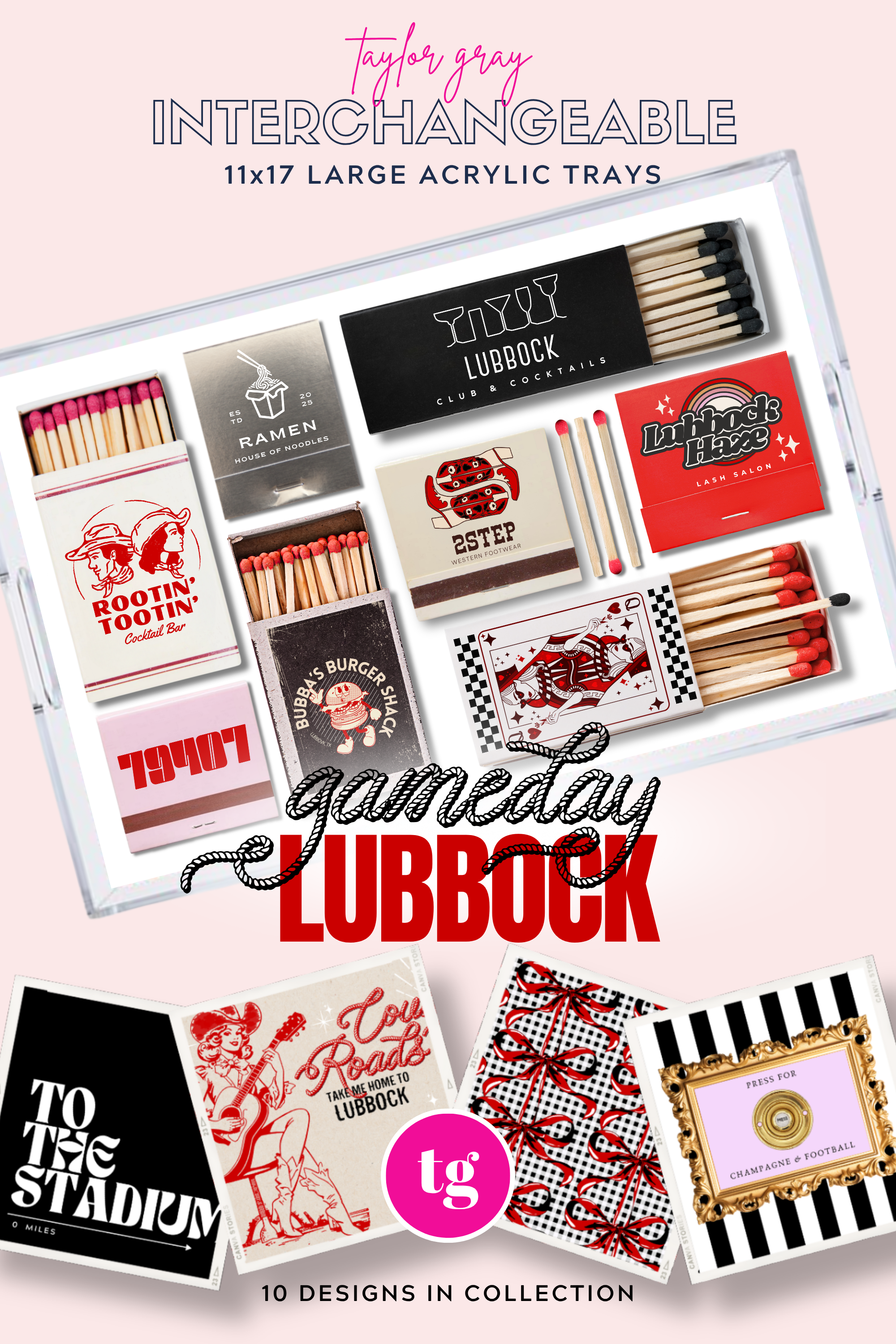 TAYLOR GRAY - 11x17 GAMEDAY LUBBOCK insert set of 10