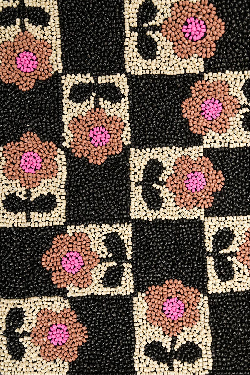America & Beyond - Geo Floral Beaded Shoulder Bag