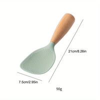 HeatResistant Silicone Spoon with Wooden Handle