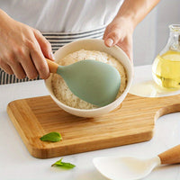 HeatResistant Silicone Spoon with Wooden Handle