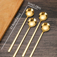 Elegant 304 Stainless Steel LongHandle Gold Spoons Set