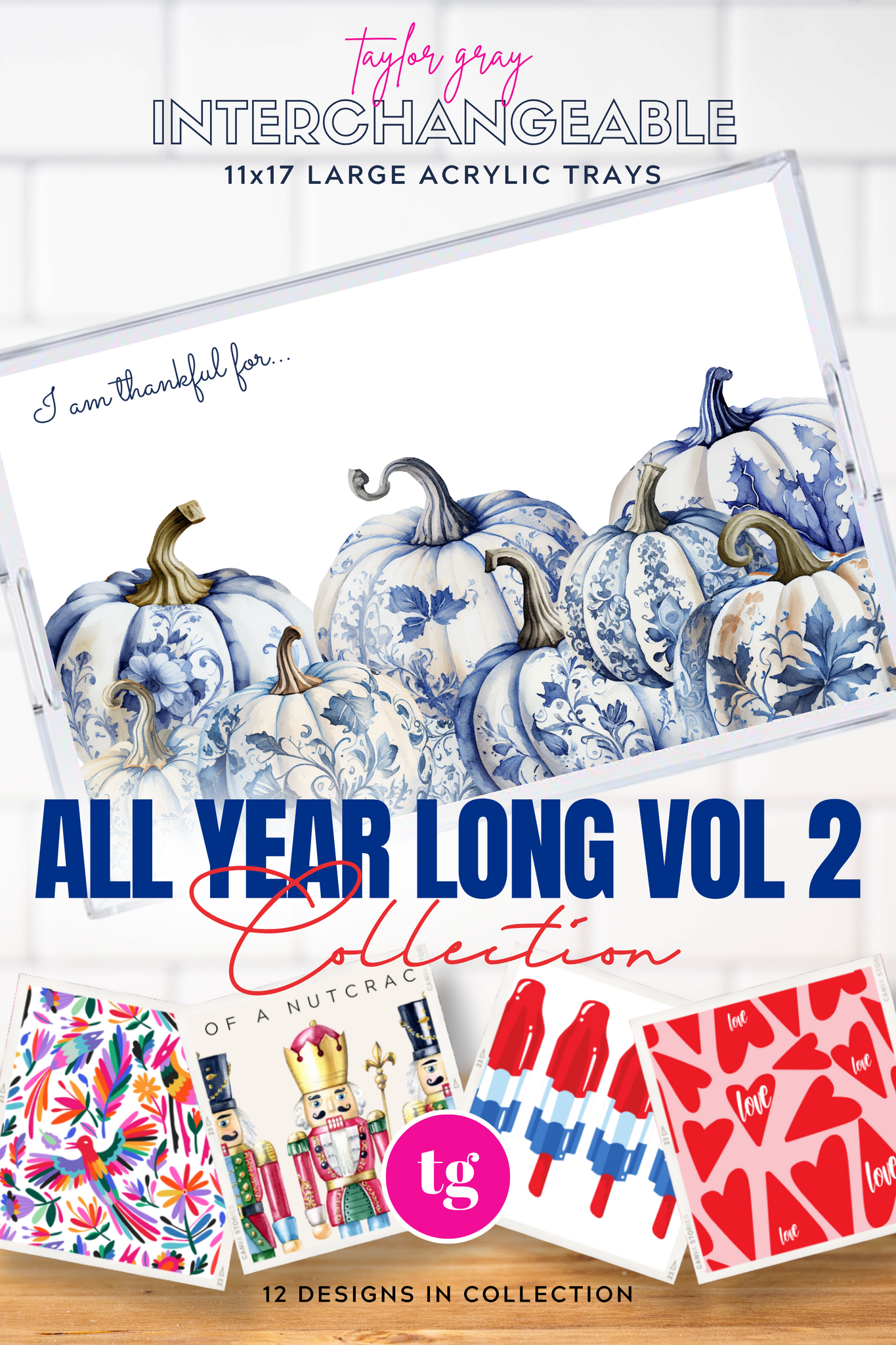 TAYLOR GRAY - 11x17 ALL YEAR LONG VOL 2 insert set of 12