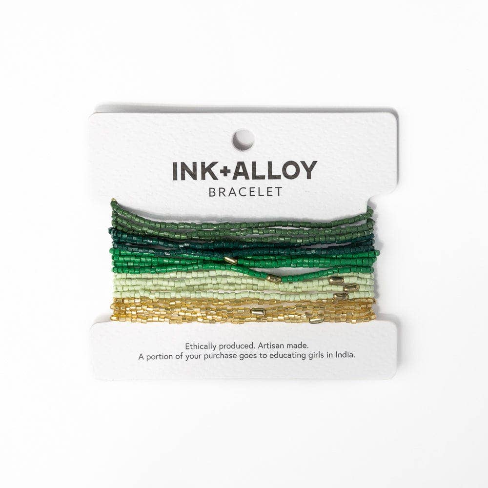 INK + ALLOY - Chelsea 18 Strand Luxe Beaded Bracelet Set Green