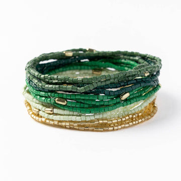 INK + ALLOY - Chelsea 18 Strand Luxe Beaded Bracelet Set Green