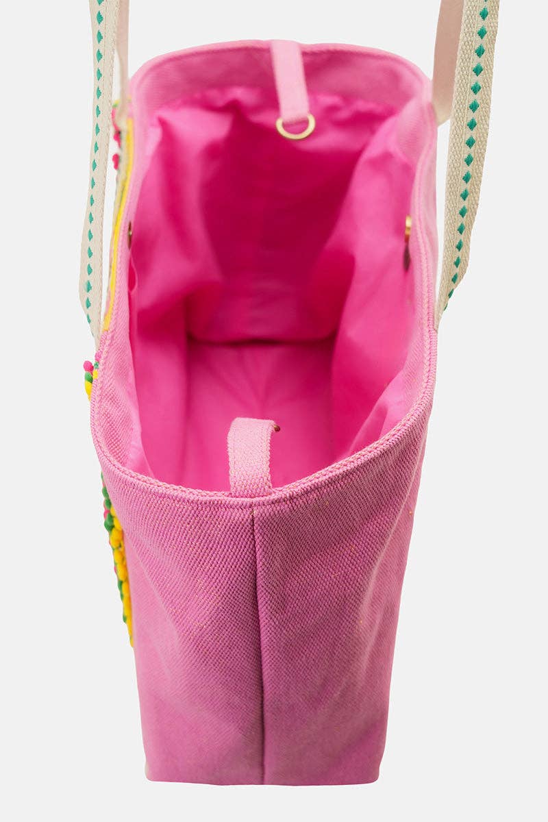 America & Beyond - Lily Pond Artisan Beaded Feminine Oversized Tote