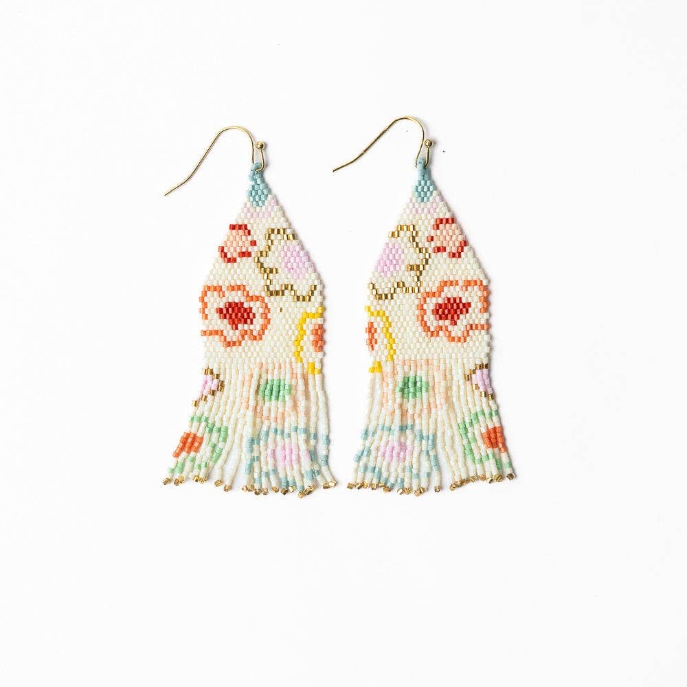 INK + ALLOY - Delilah Poppies Beaded Fringe Earrings Multi