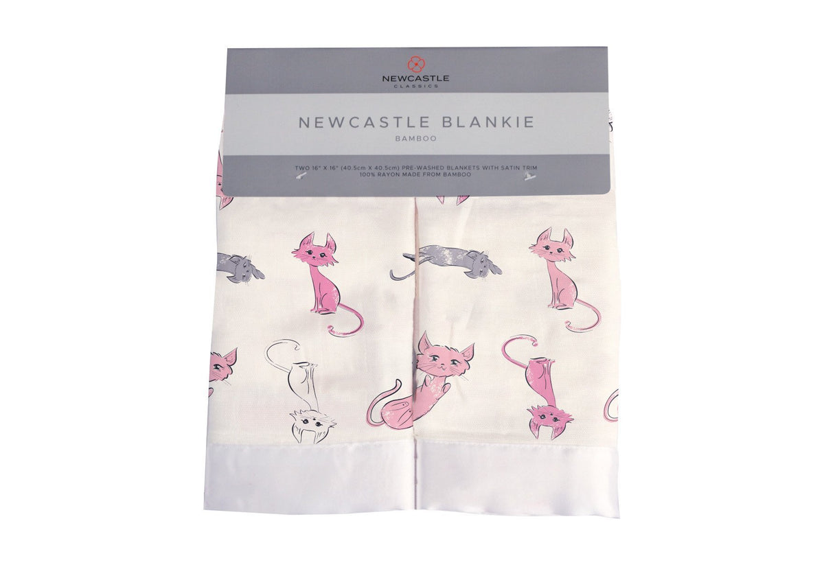 Playful Kitty Bamboo Muslin Security Baby Blankie