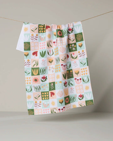 Geometry - Patchwork Garden Tea Towel