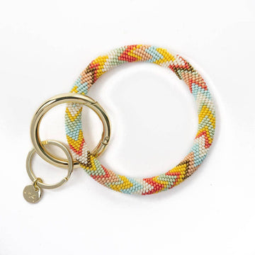 INK + ALLOY - Chloe Chevron Stripe Key Ring Amalfi