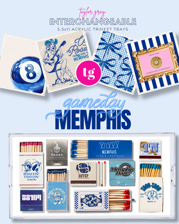 TAYLOR GRAY - 5.5x11 GAMEDAY MEMPHIS trinket tray insert set of 5