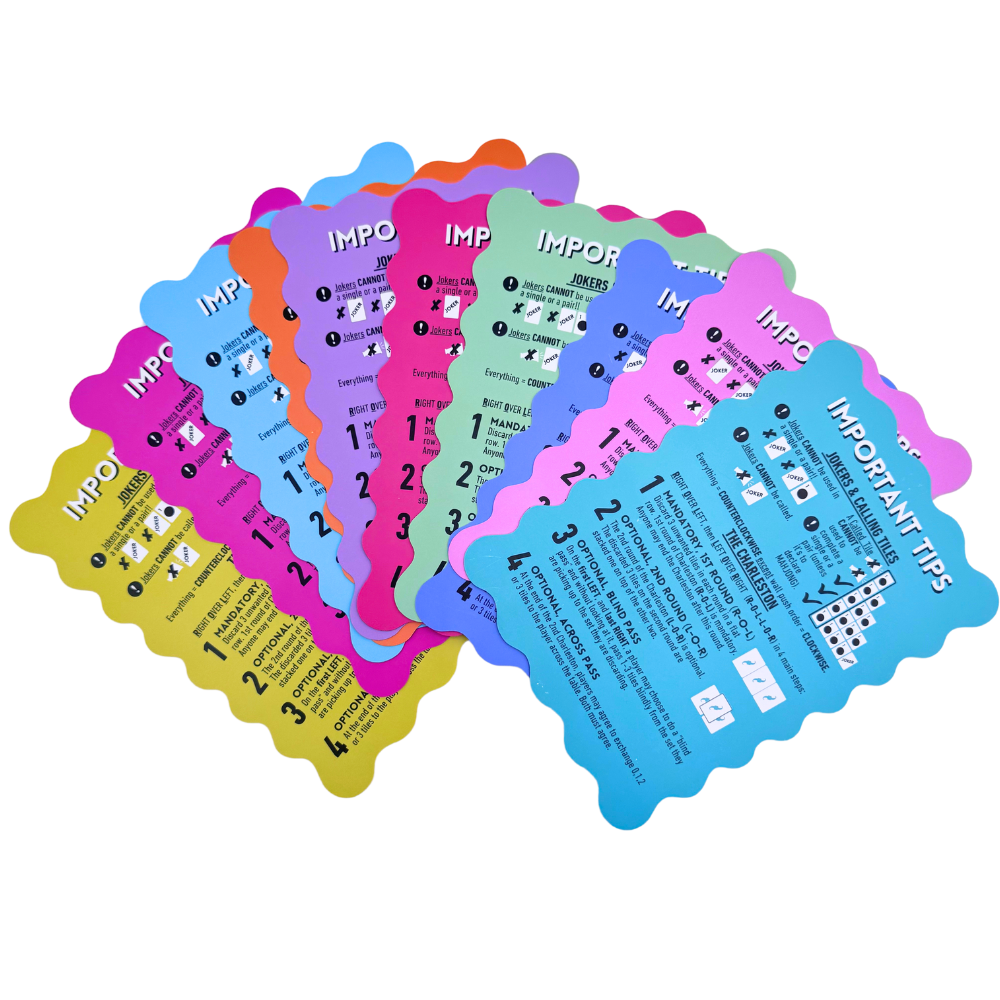 My Fair Mahjong - MAHJONG SHUFFLE CARD  |  Scalloped Edges & Bright Colors  |  Sized to Store with Mahjong League Cards