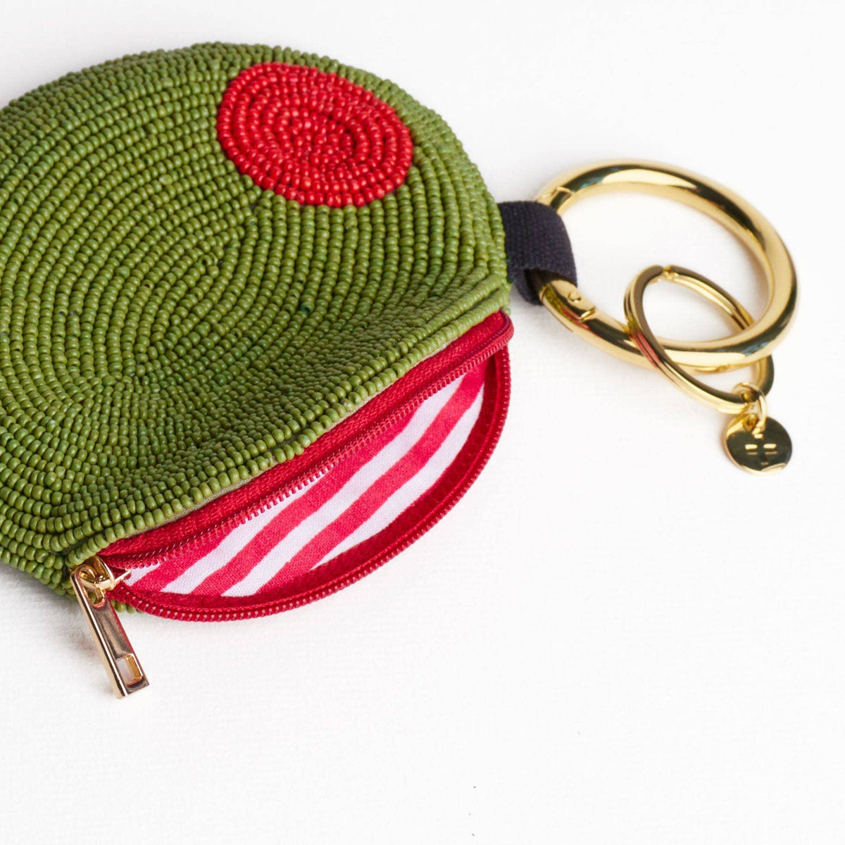 INK + ALLOY - Mary Olive Beaded Coin Purse Green + Red Wholesale