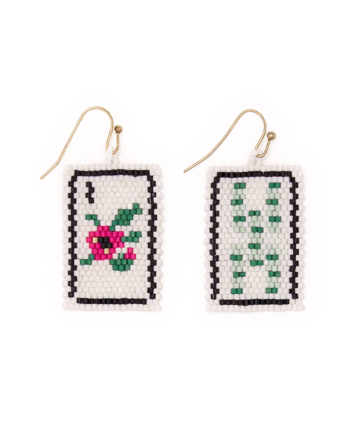 INK + ALLOY - Lily Beaded Mahjong Earrings Flower