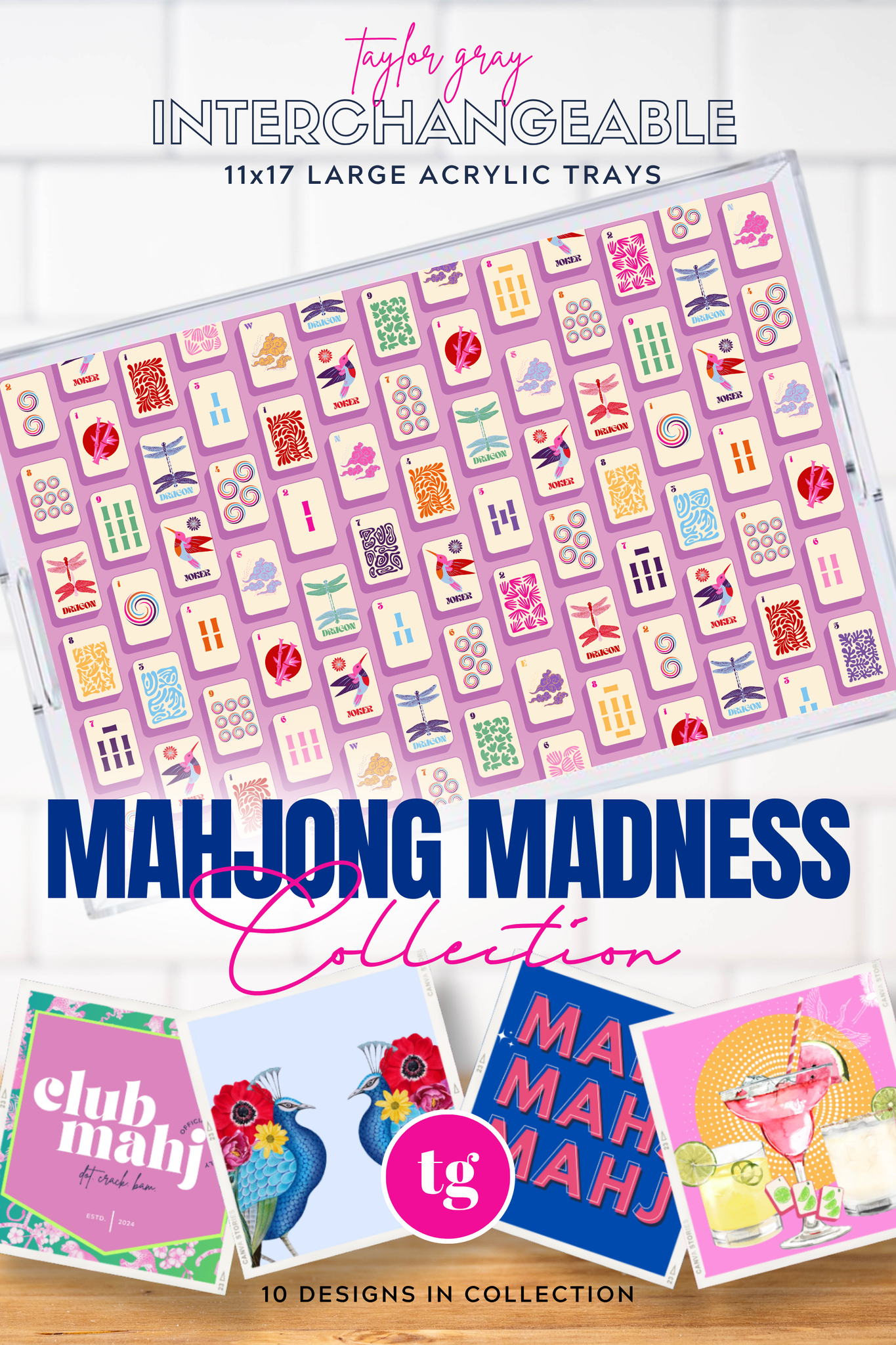 TAYLOR GRAY - 11x17 MAHJONG MADNESS insert set of 10