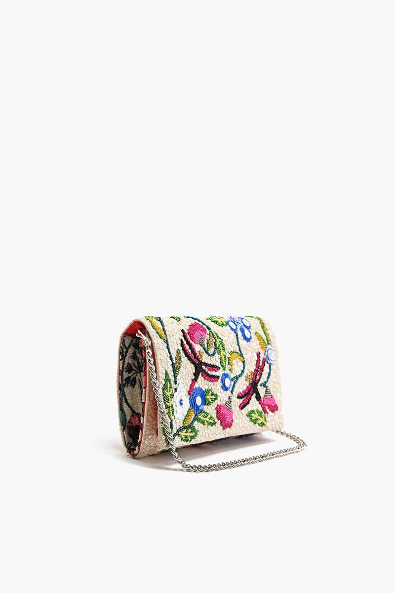 America & Beyond - Dragonfly Dreams Kashmiri Flap Clutch