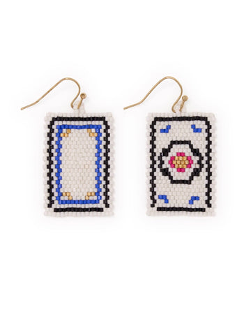 INK + ALLOY - Lily Beaded Mahjong Earrings Circle