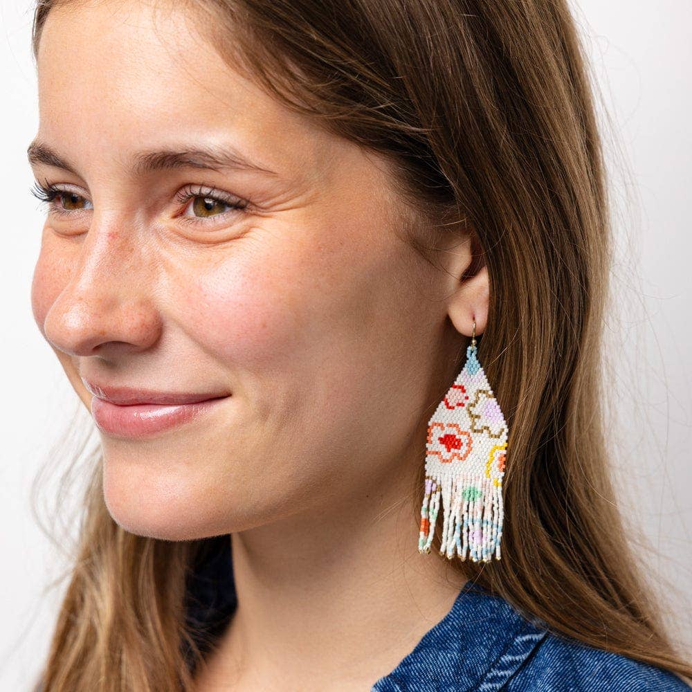 INK + ALLOY - Delilah Poppies Beaded Fringe Earrings Multi