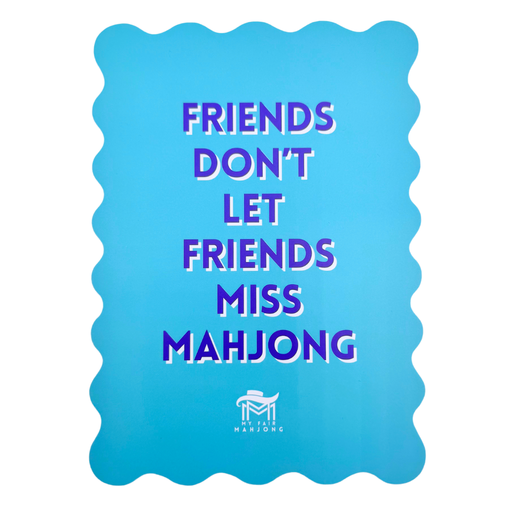 My Fair Mahjong - MAHJONG SHUFFLE CARD  |  Scalloped Edges & Bright Colors  |  Sized to Store with Mahjong League Cards