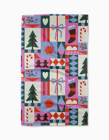 Geometry - Festive Christmas Quilt Tea Towel