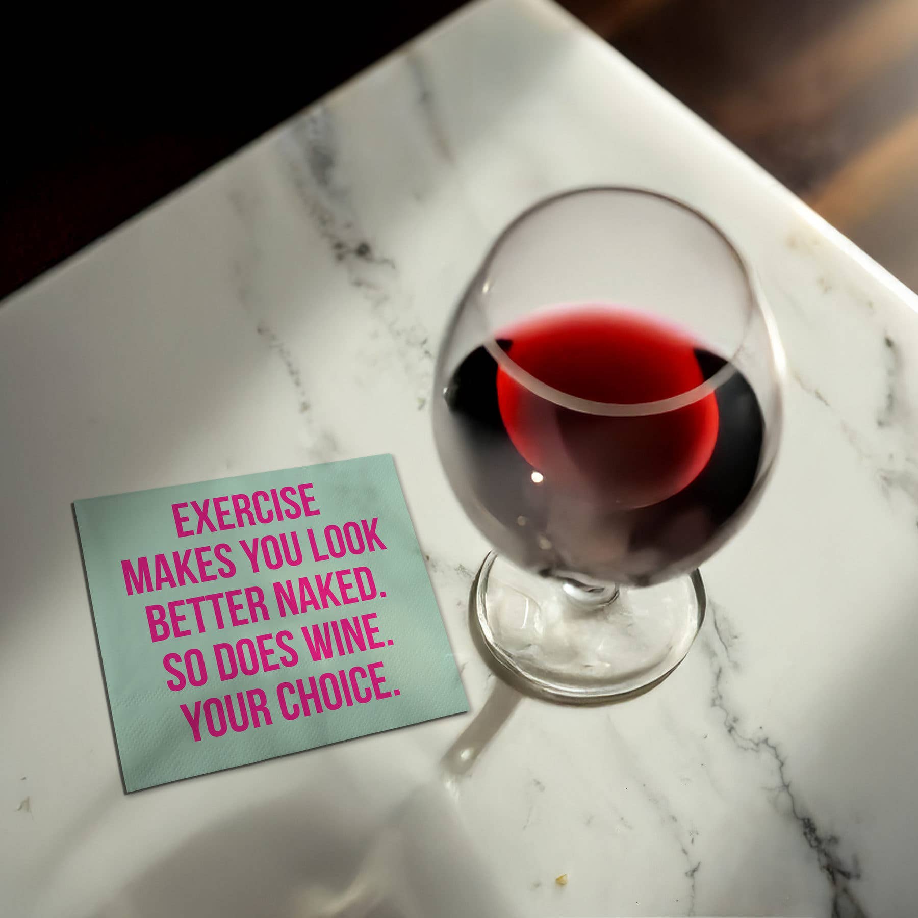 Chris’s Stuff Inc. -  Funny Cocktail Napkins - Exercise makes you
