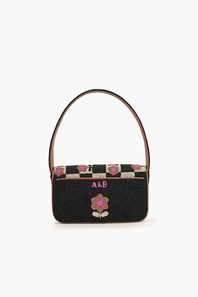 America & Beyond - Geo Floral Beaded Shoulder Bag