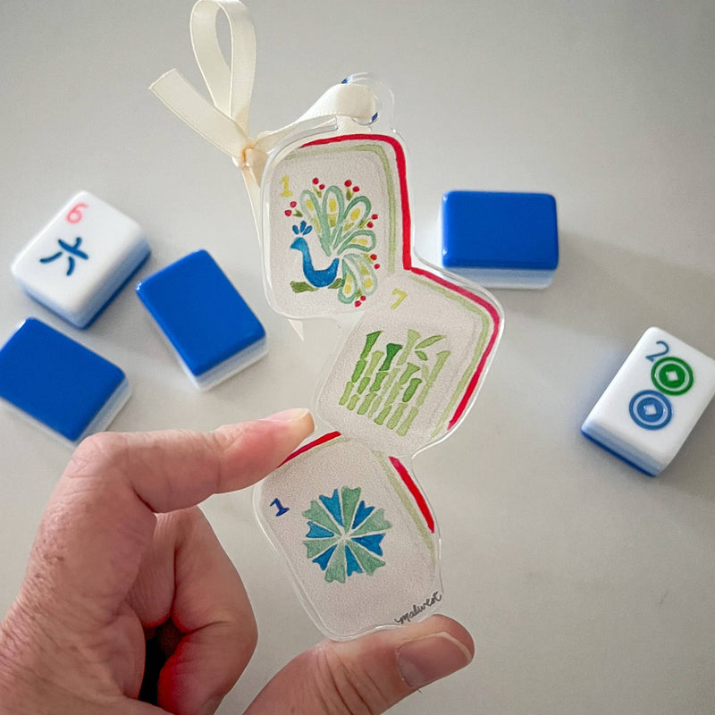 MALWEST design - Merry Mahjong Watercolor Acrylic Ornament