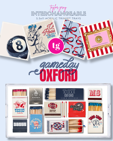 TAYLOR GRAY - 5.5x11 GAMEDAY OXFORD trinket tray insert set of 5