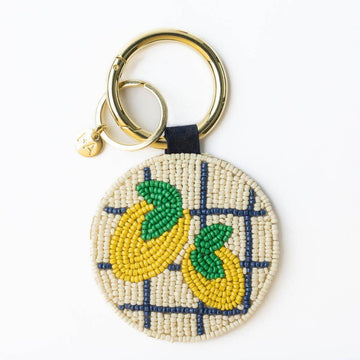 INK + ALLOY - Kelsey Lemons Seed Bead Bag Accessory Key Ring Lemon Yellow Ivory