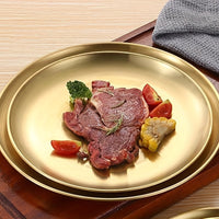 Elegant Stainless Steel Dessert  Snack Plate  Retro Style