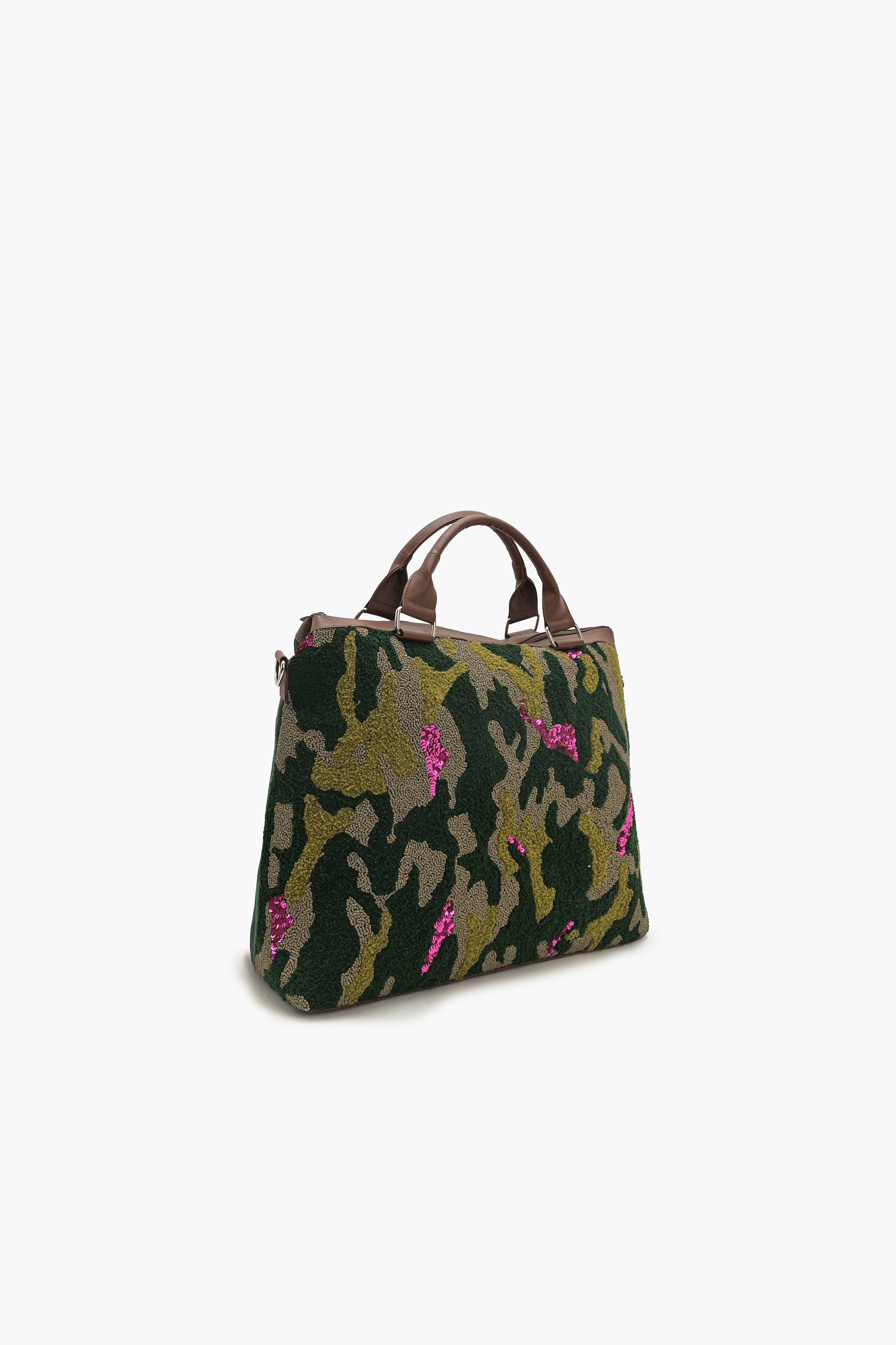 America & Beyond - Camo Embellished Weekender Tote