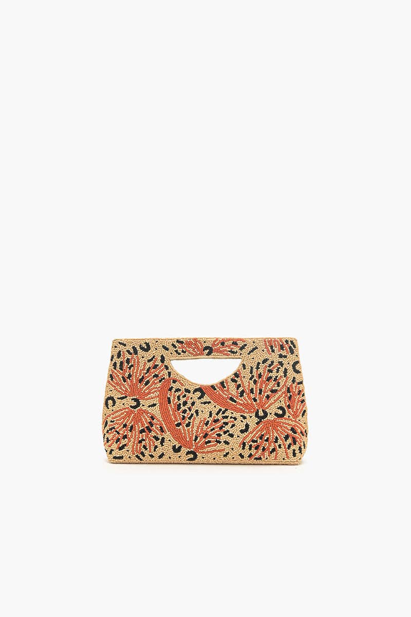 America & Beyond - Leopard Lacewing Butterflies Beaded Handbag