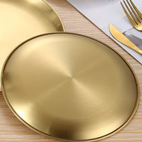 Elegant Stainless Steel Dessert  Snack Plate  Retro Style