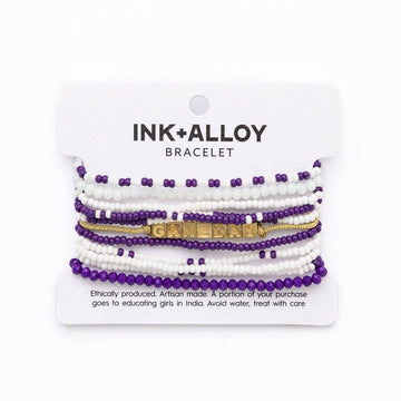 INK + ALLOY - Bracelet Stack Game Day Purple + White Wholesale