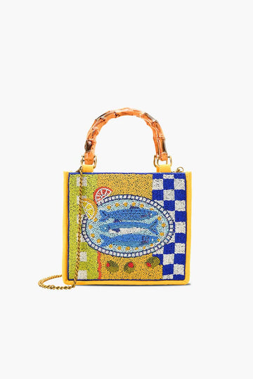 America & Beyond - Mediterranean Sardine Hand-Beaded Mini Tote