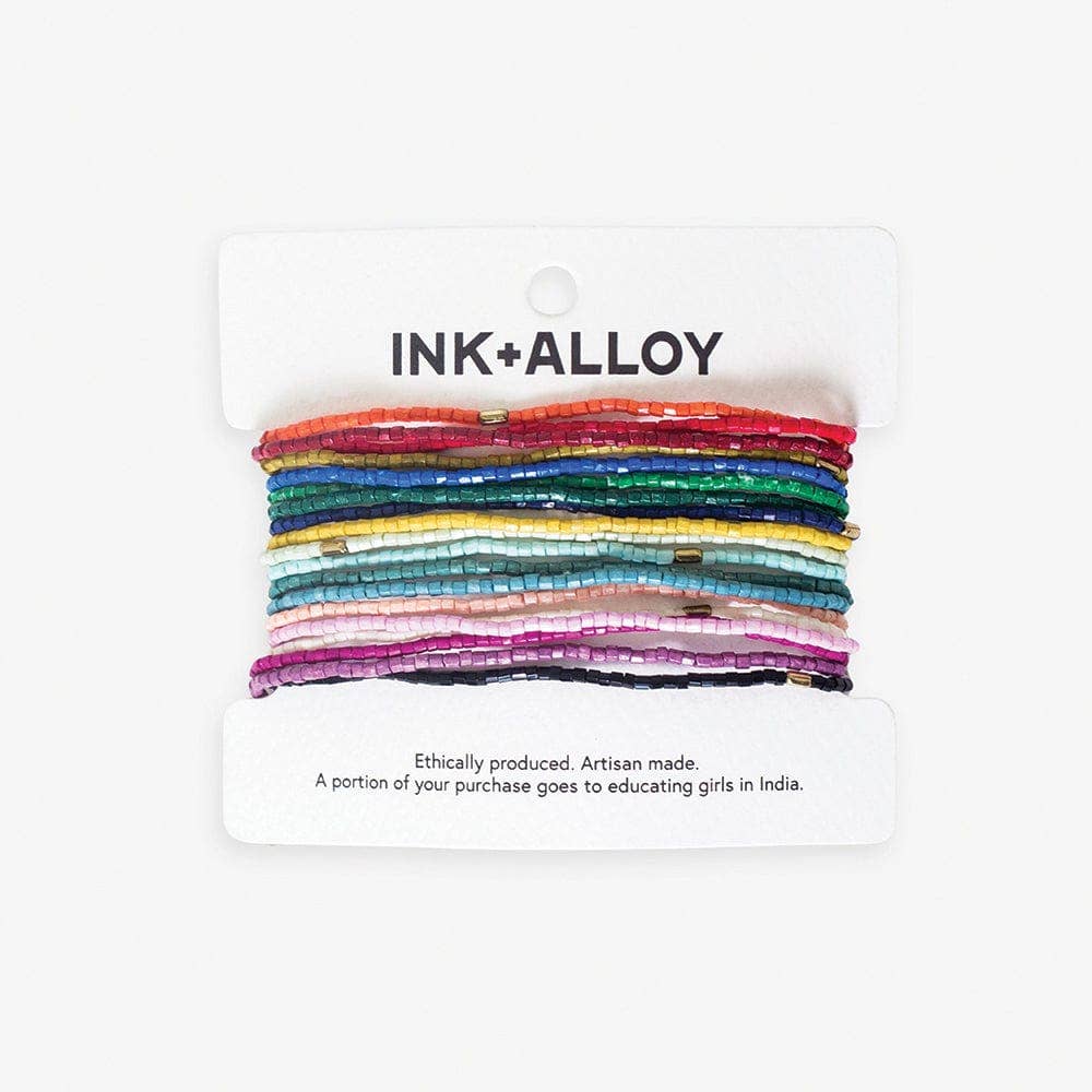 INK + ALLOY - Chelsea 18 Strand Luxe Beaded Stretch Bracelet Set Multicolor Wholesale