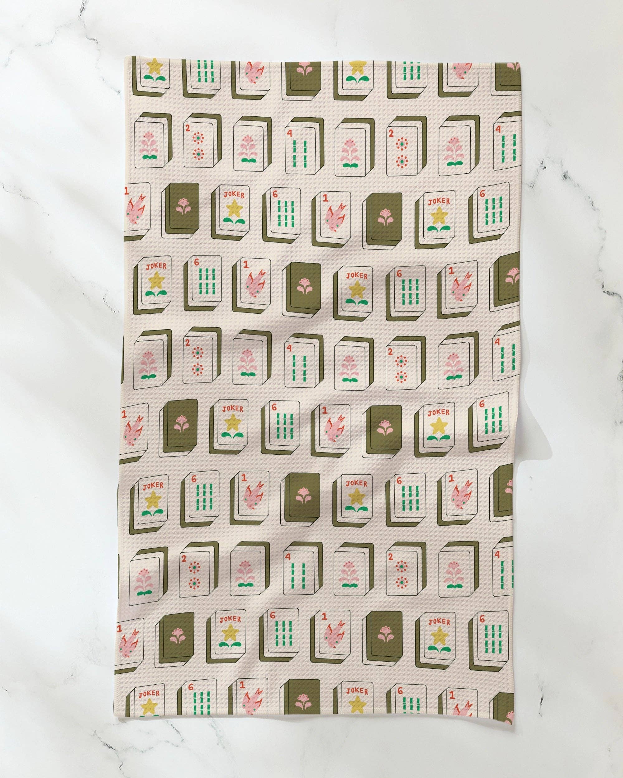 Geometry - Flower Tiles Tea Towel