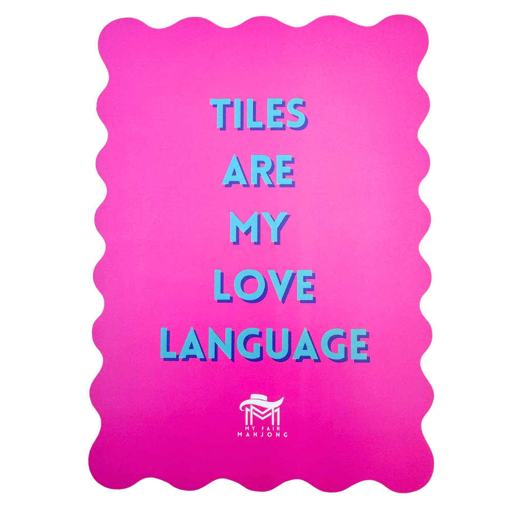 My Fair Mahjong - MAHJONG SHUFFLE CARD  |  Scalloped Edges & Bright Colors  |  Sized to Store with Mahjong League Cards