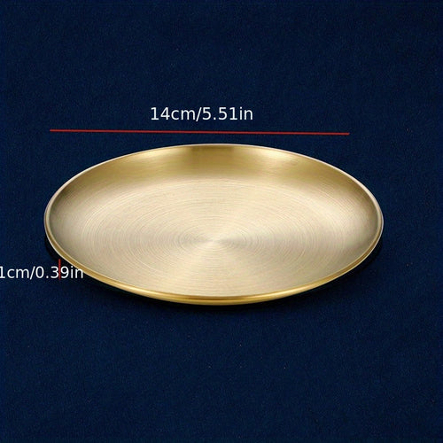 Elegant Stainless Steel Dessert  Snack Plate  Retro Style