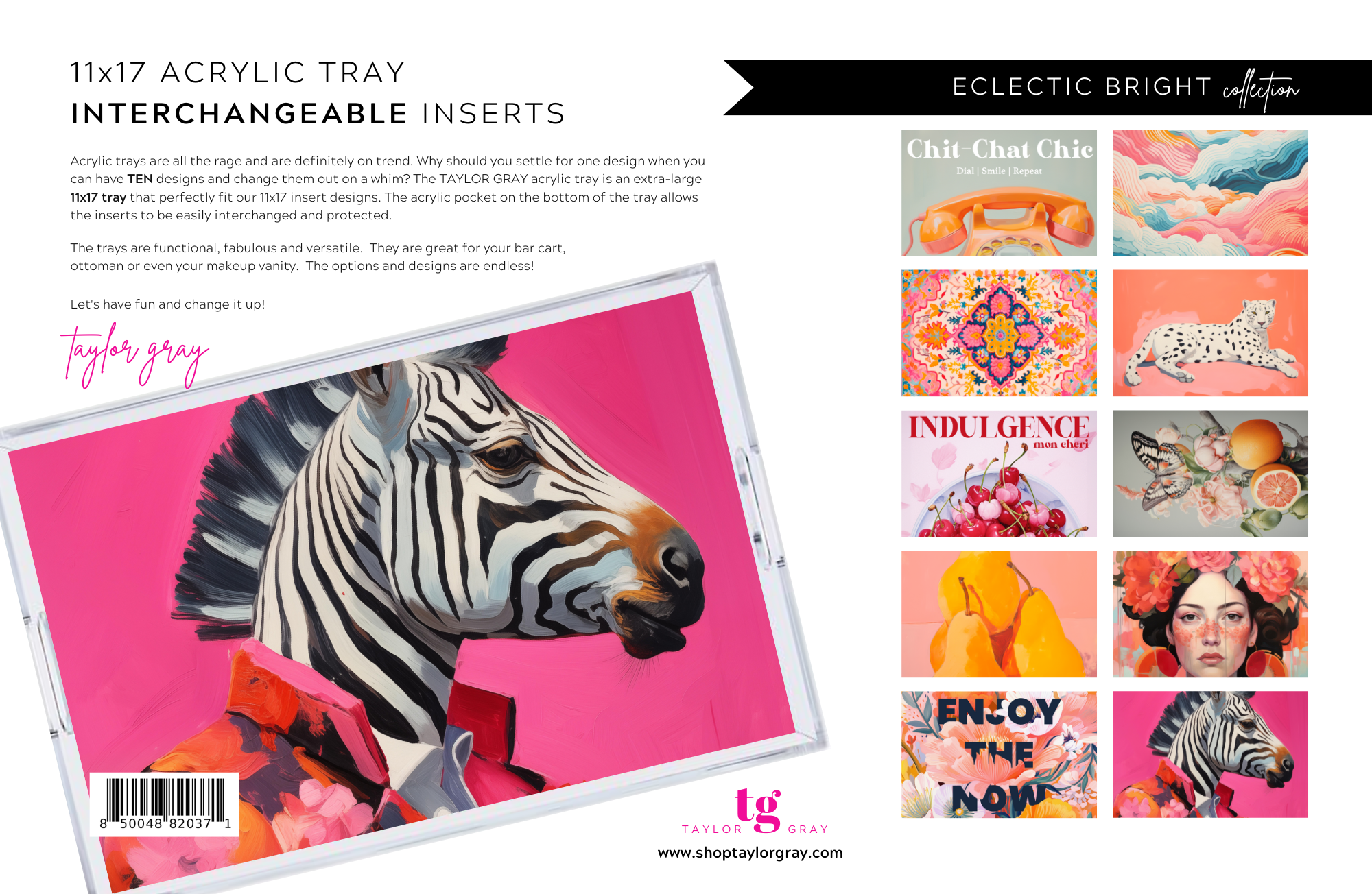 TAYLOR GRAY - 11x17 ECLECTIC BRIGHT insert set of 10