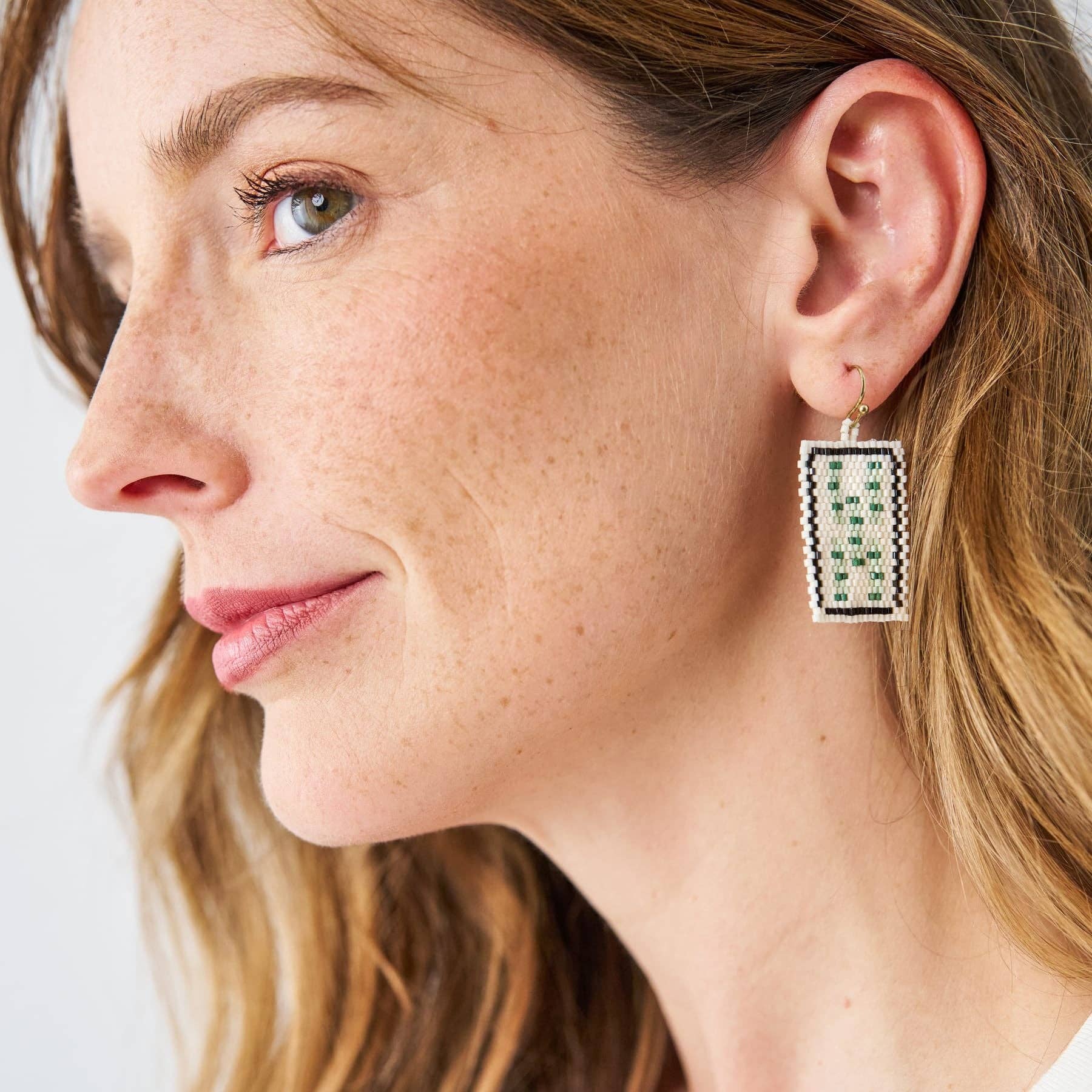 INK + ALLOY - Lily Beaded Mahjong Earrings Flower