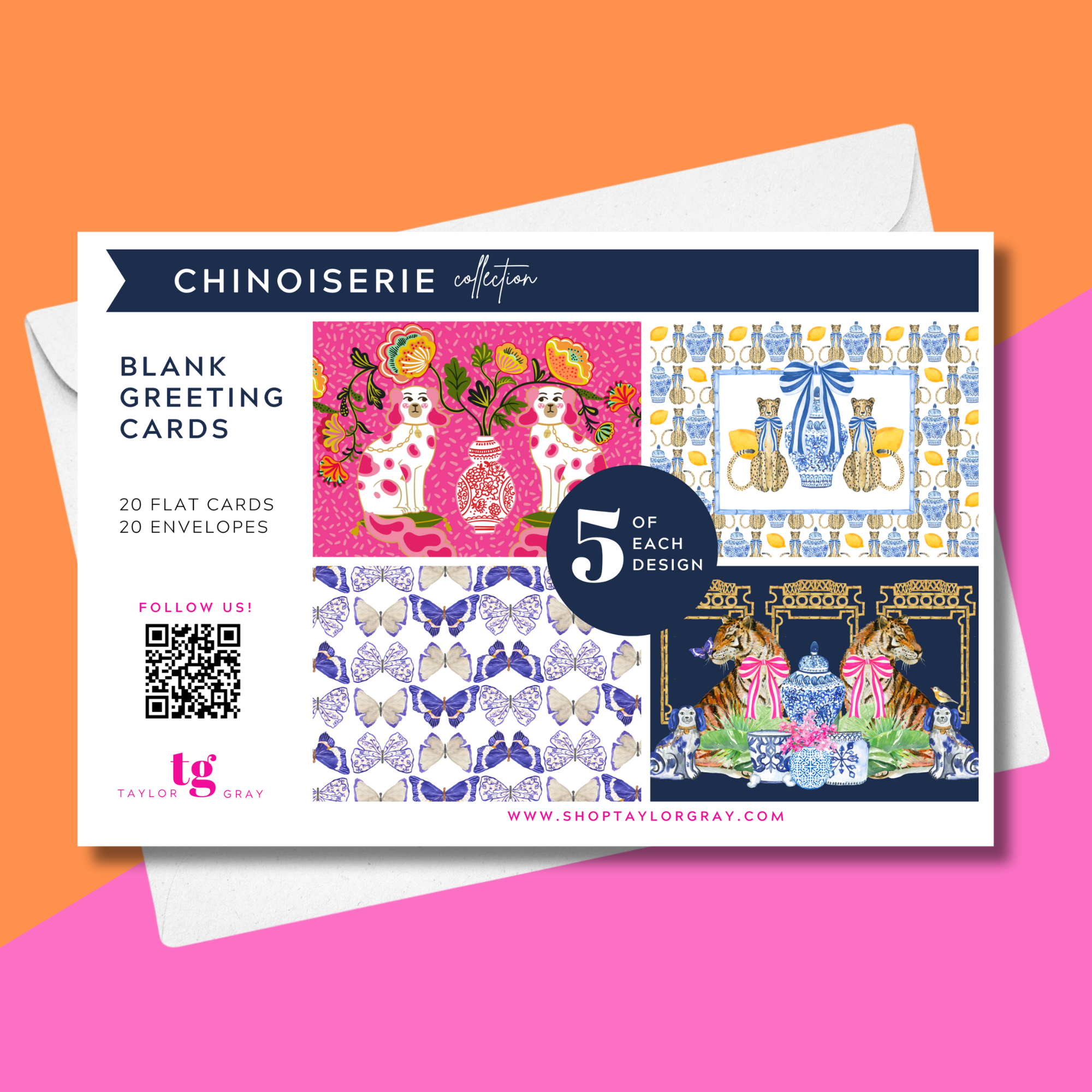 TAYLOR GRAY - Chinoiserie NOTECARD set