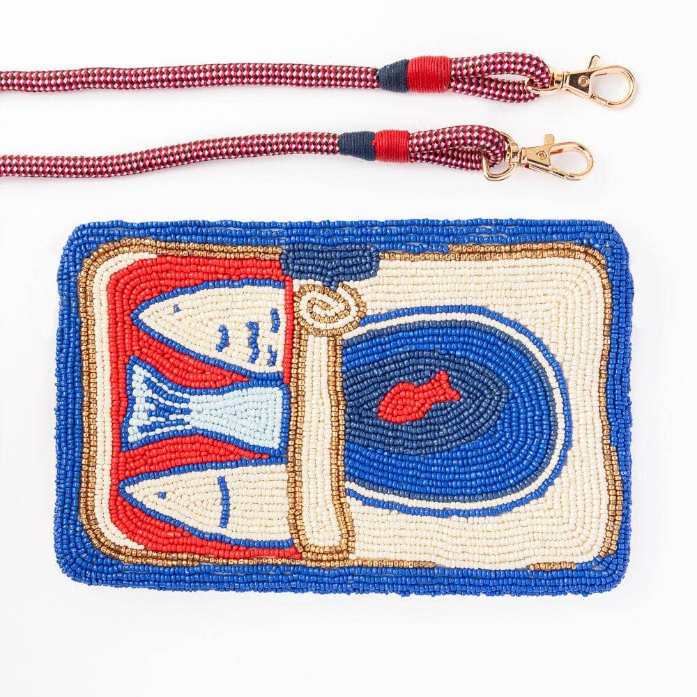 INK + ALLOY - Leila Sardine Seed Bead Clutch With Strap