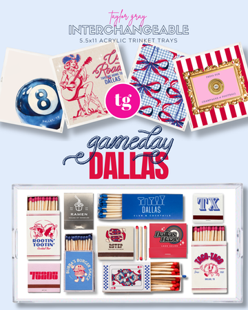 TAYLOR GRAY - 5.5x11 GAMEDAY DALLAS trinket tray insert set of 5