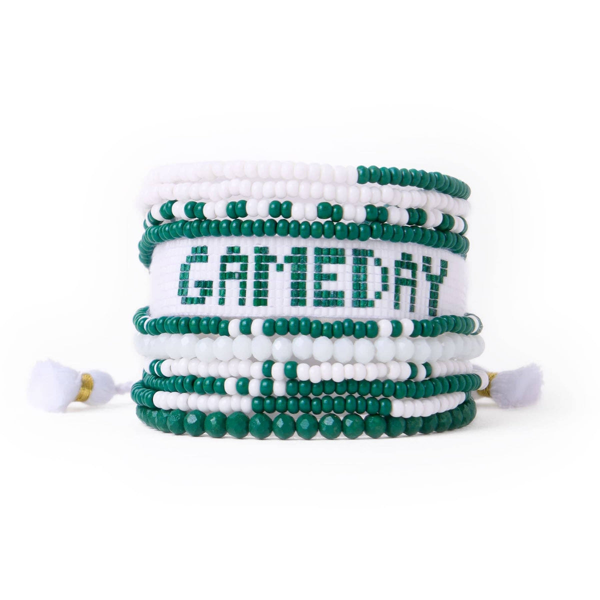 INK + ALLOY - Game Day Sage 10 Strand + Gabby Stack Green + White Wholesale