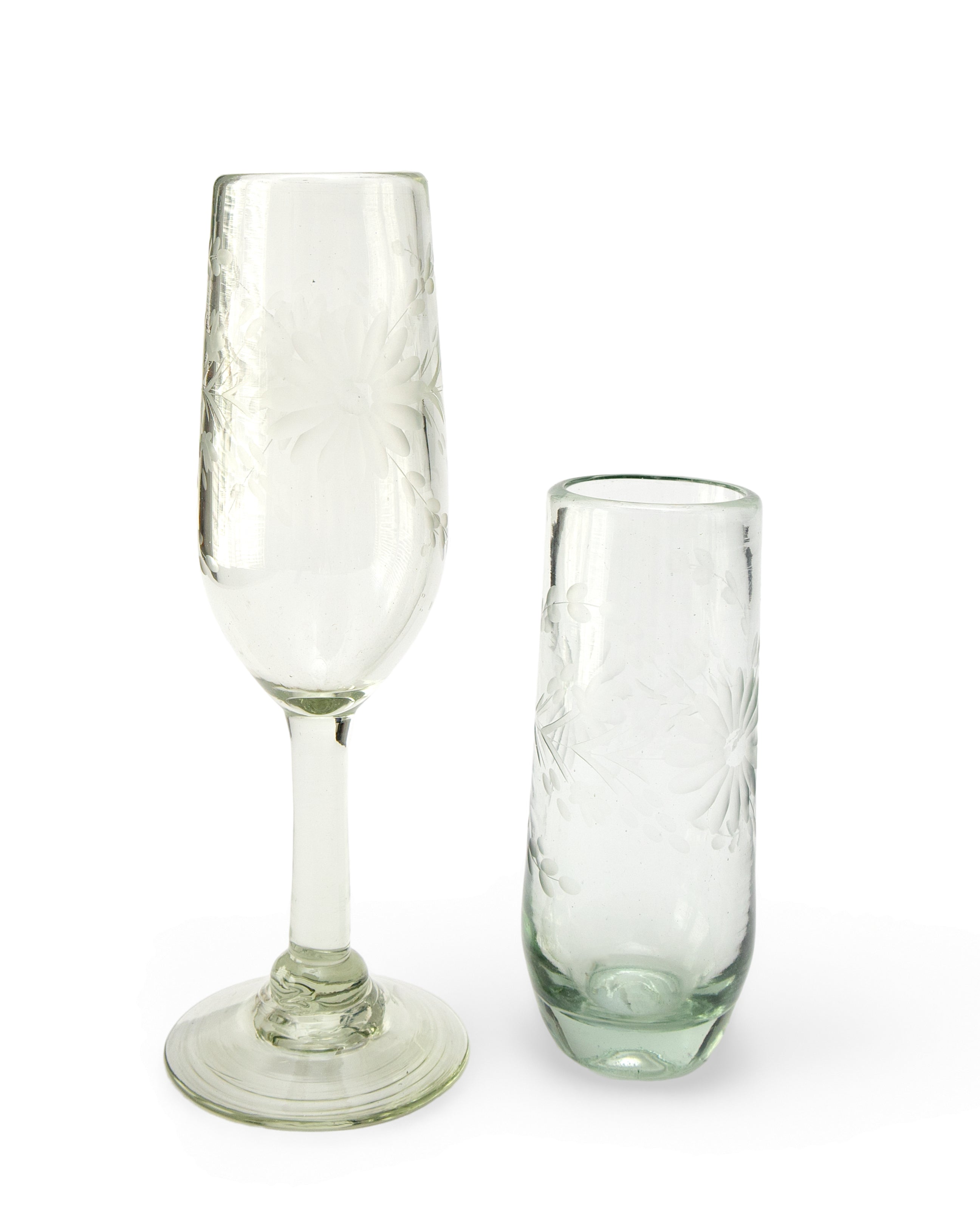Rose Ann Hall Stemless Champagne Flute-Crystal