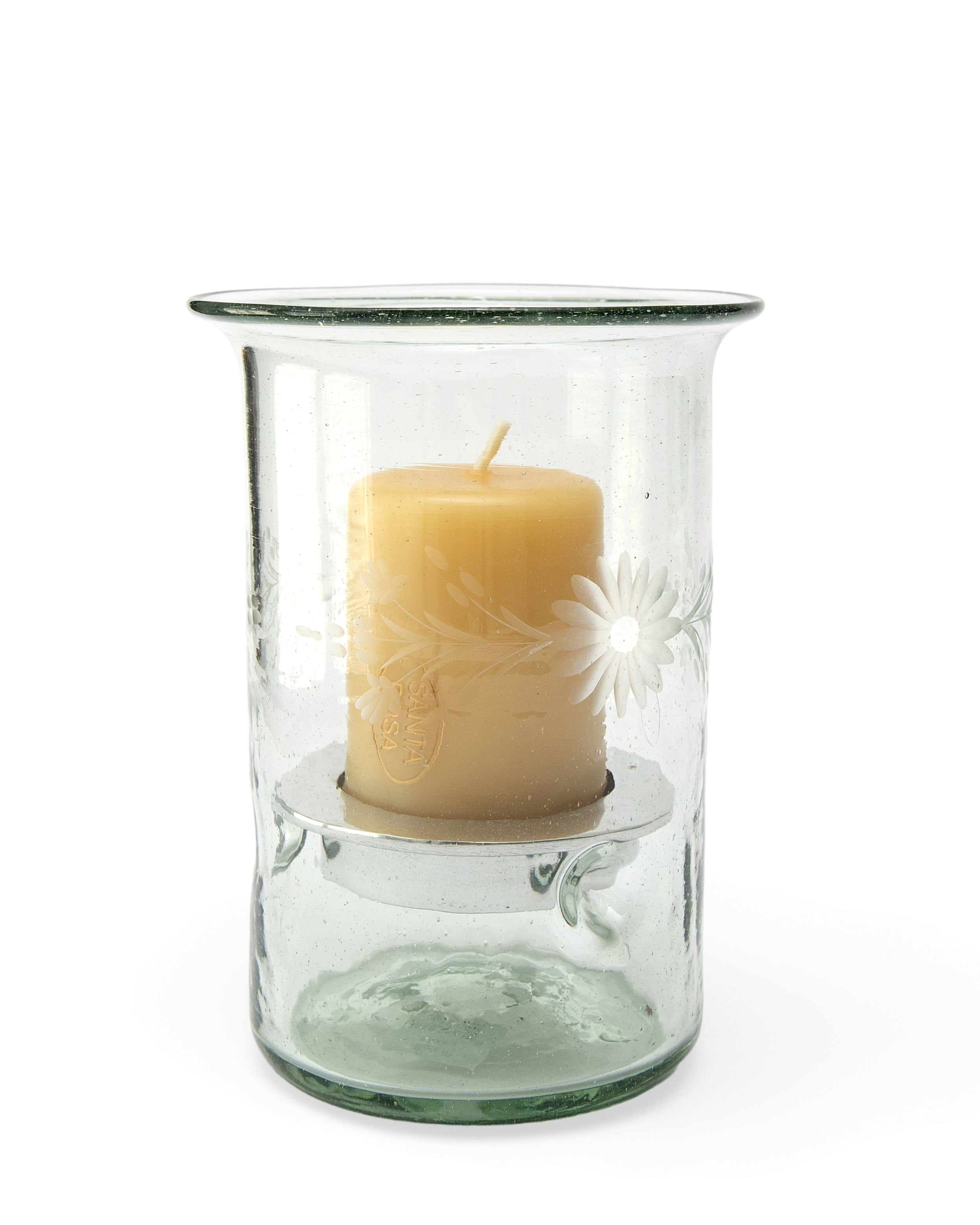 Rose Ann Hall Small Hurricane with Plate and Candle-Crystal