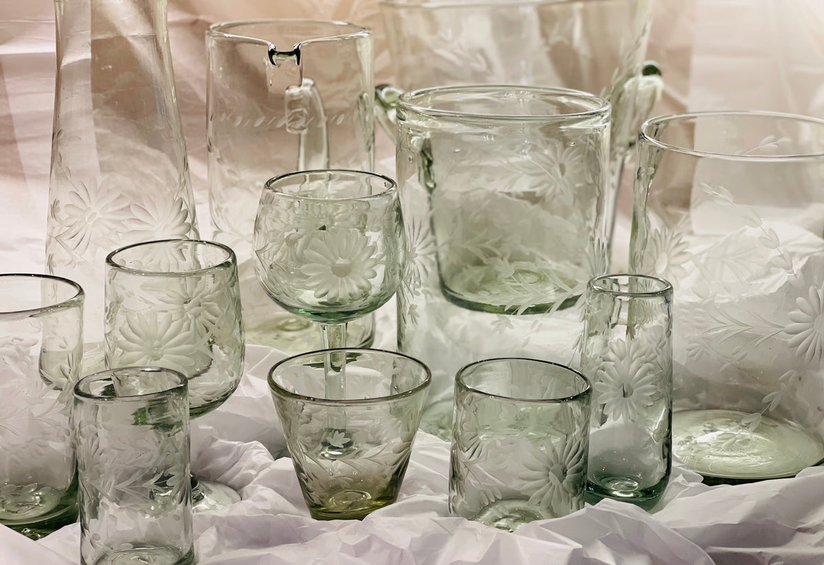 Clear Condessa Etched Glassware