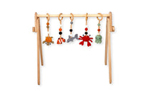 Montessori Baby Gym & Hanging Toys Set | Wooden Play Gym for Babies