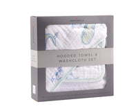 Whale Hooded Towel and Washcloth Set